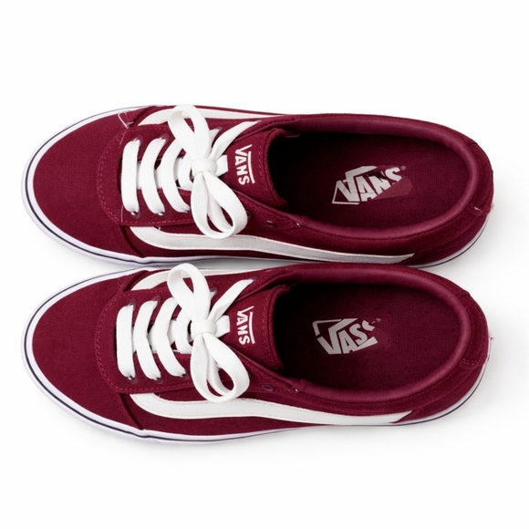 VANS Ward Burgundy White Canvas Low Top Sneakers WOMEN'S SIZE 7.5 - Picture 8 of 9